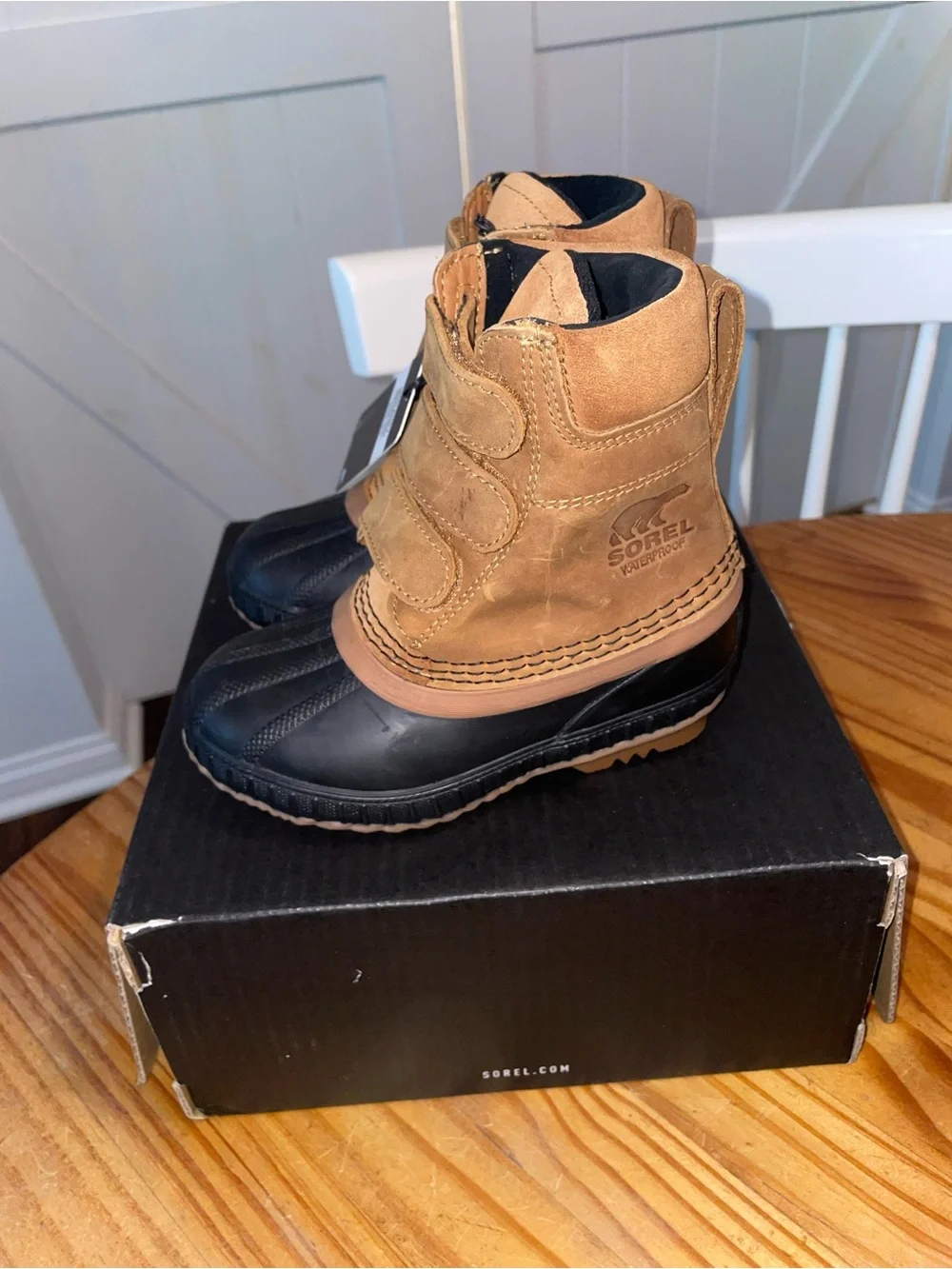 Sorel Childrens Cheyanne II Strap Boot Elk/black Waterproof Insulated Sz Kids 10